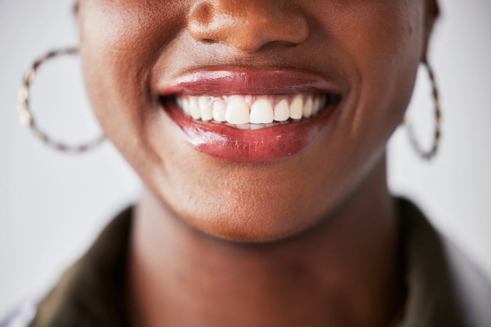 close up of a young woman's bright smile
