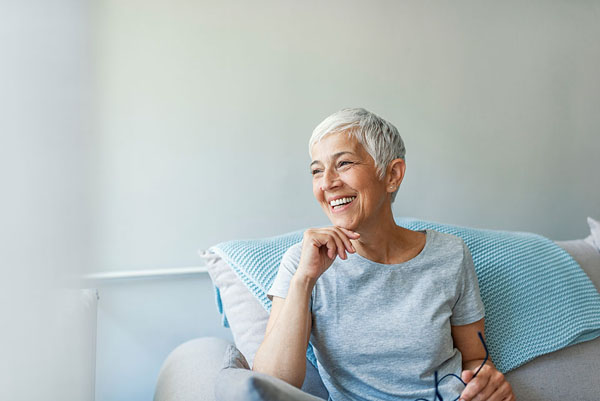 Elderly woman smiling