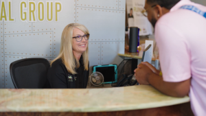 receptionist at dental office