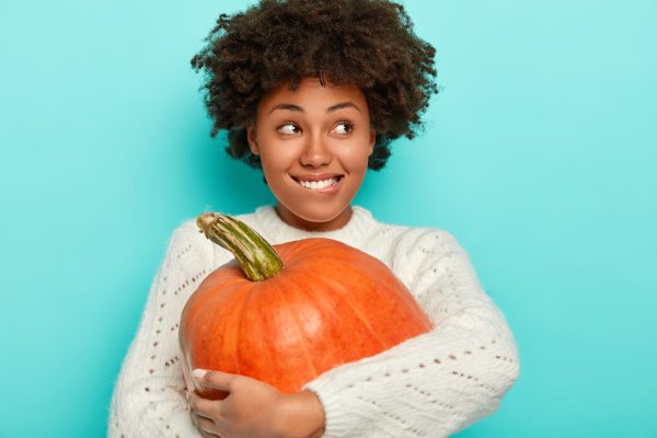 woman and pumpkin
